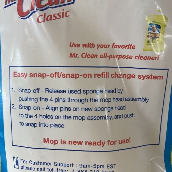 Mr Clean Classic Sponge Mop Replacement Scrubber Refill NEW 2008 Butler Home - Picture 5 of 8